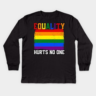 Pride Human Rights Lgbt Equality Hurts No One Kids Long Sleeve T-Shirt